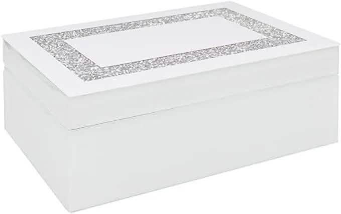 tooltime Jewellery Box White Crystal Jewellery Box 26Cm