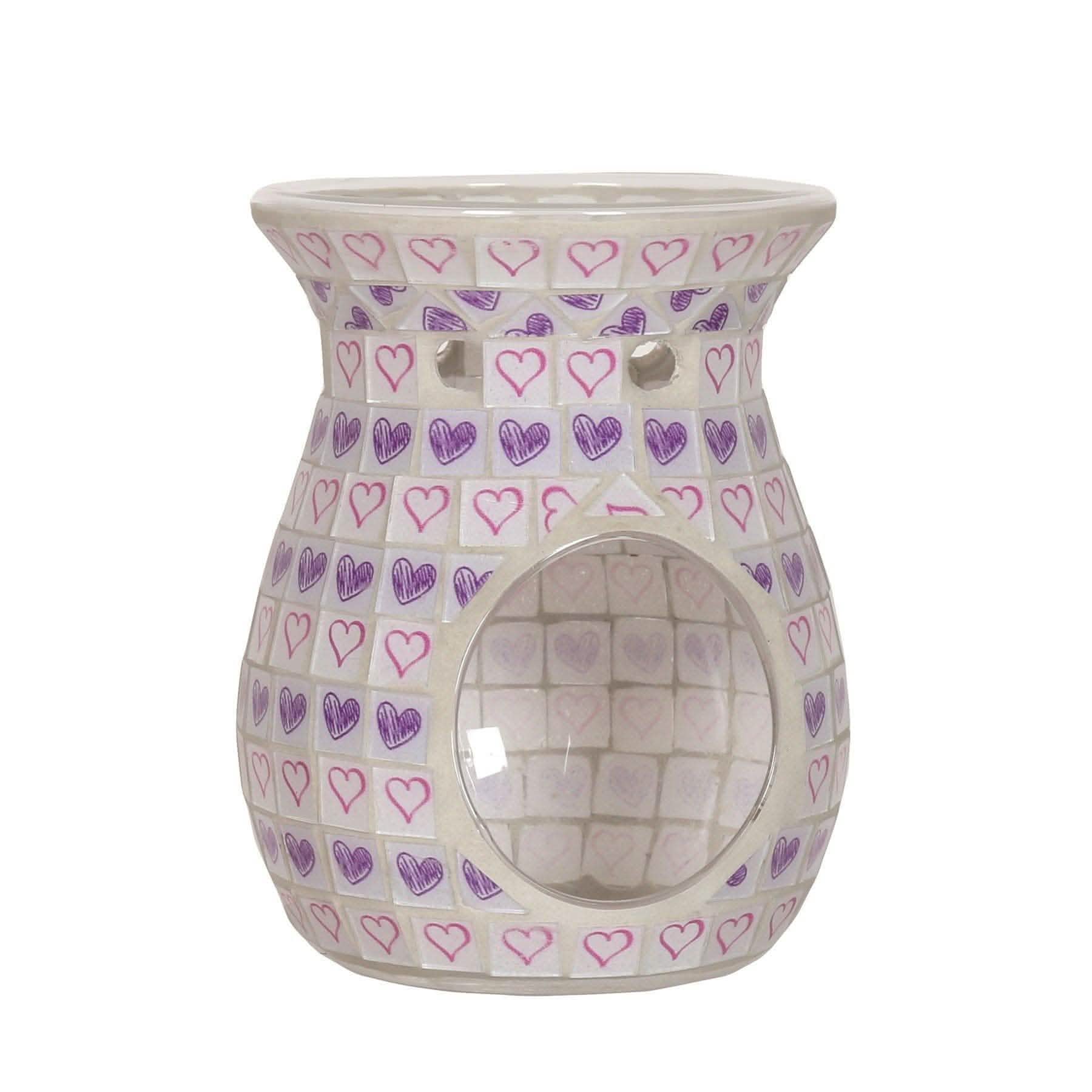 tooltime LILAC LOVE HEART TEA LIGHT WAX MELT BURNER WARMER + CANDLE WAX MELT