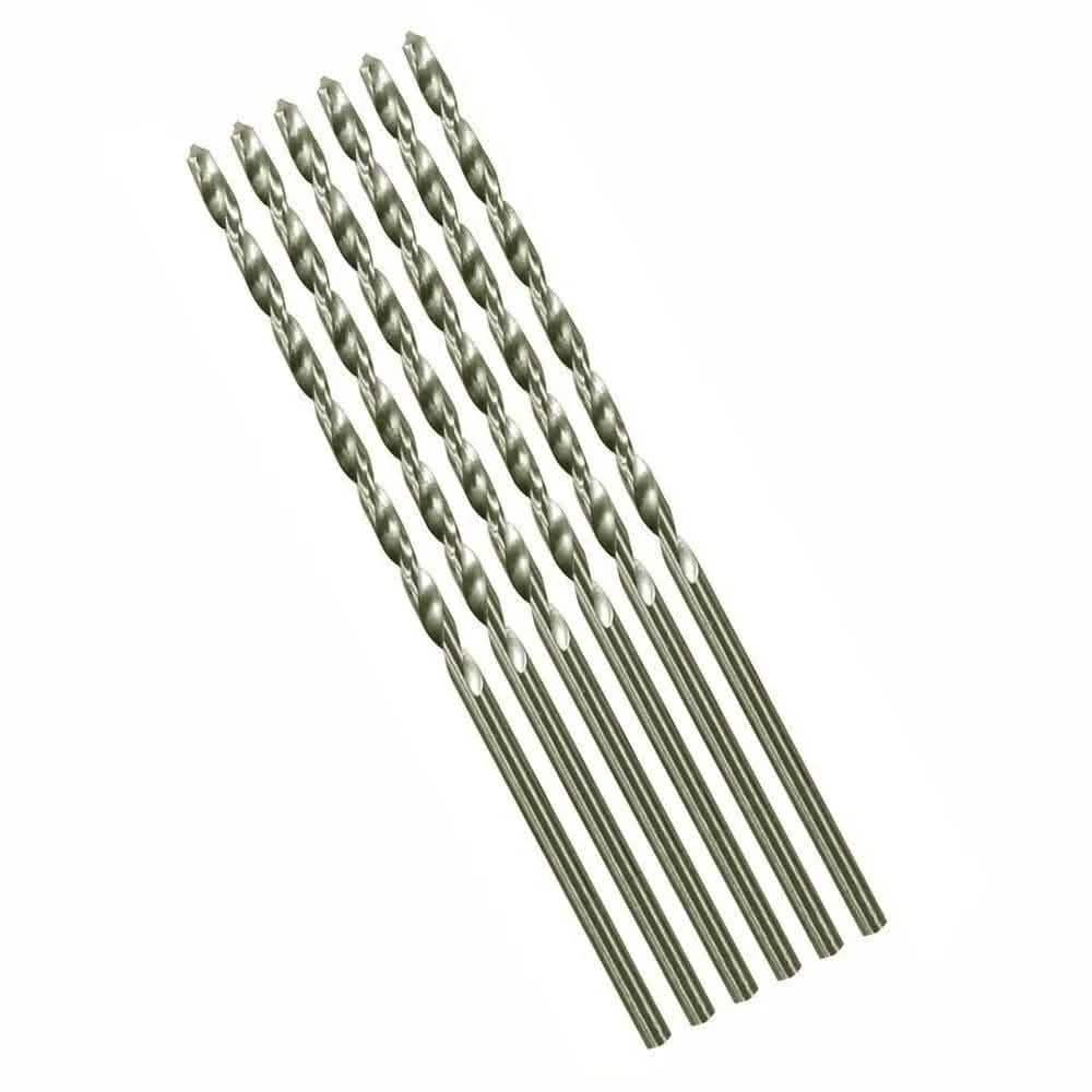 tooltime Pack Of 6 Long 3.0Mm Hss Job Twist Drill Bits Hss4241 Steel Din340 Bit Set