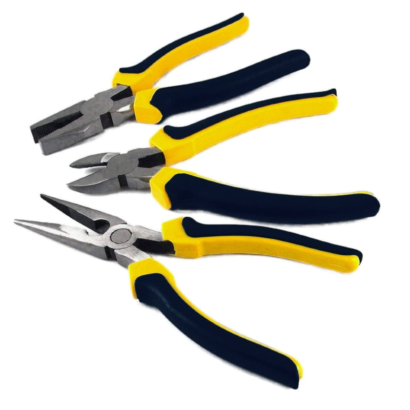 tooltime Pliers 3 Pack Heavy Duty 8" 200Mm Plier Set - Combination , Long Nose , Side Cutters