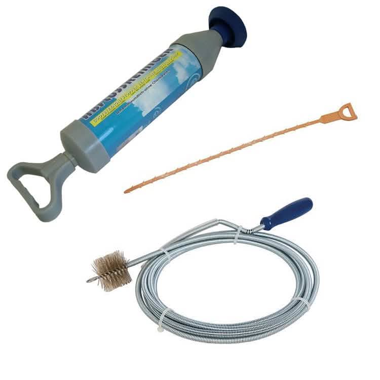 tooltime SET OF 3 TOOLS - PUMP DRAIN BLASTER SINK PLUNGER BATH TOILET PIPE UNBLOCKER