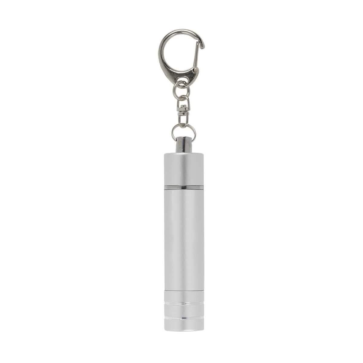 tooltime Silver Mini Keyring Torch Bright White LED Aluminium Flashlight - Batteries Not Included
