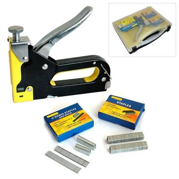tooltime Stapler 3 In 1 Heavy Duty Steel Staple Gun Tacker Upholstery Stapler With 2600 Staples