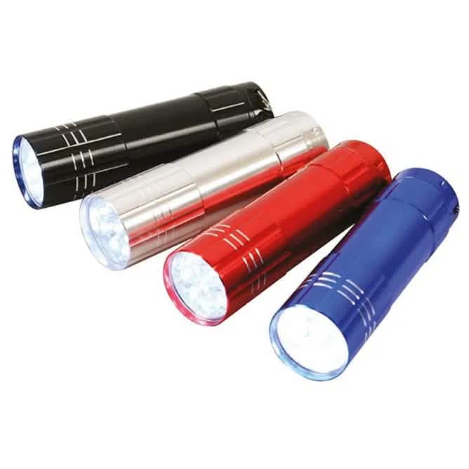 tooltime torch MINI ULTRA BRIGHT ALUMINIUM 9 LED POCKET LIGHT FLASHLIGHT CAMPING TORCH