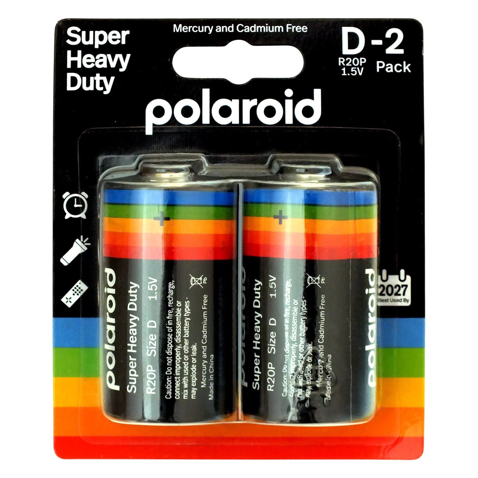 4 Pack Polaroid D Size Batteries LR20 MN1300 Heavy Duty 1.5V Alkaline Battery