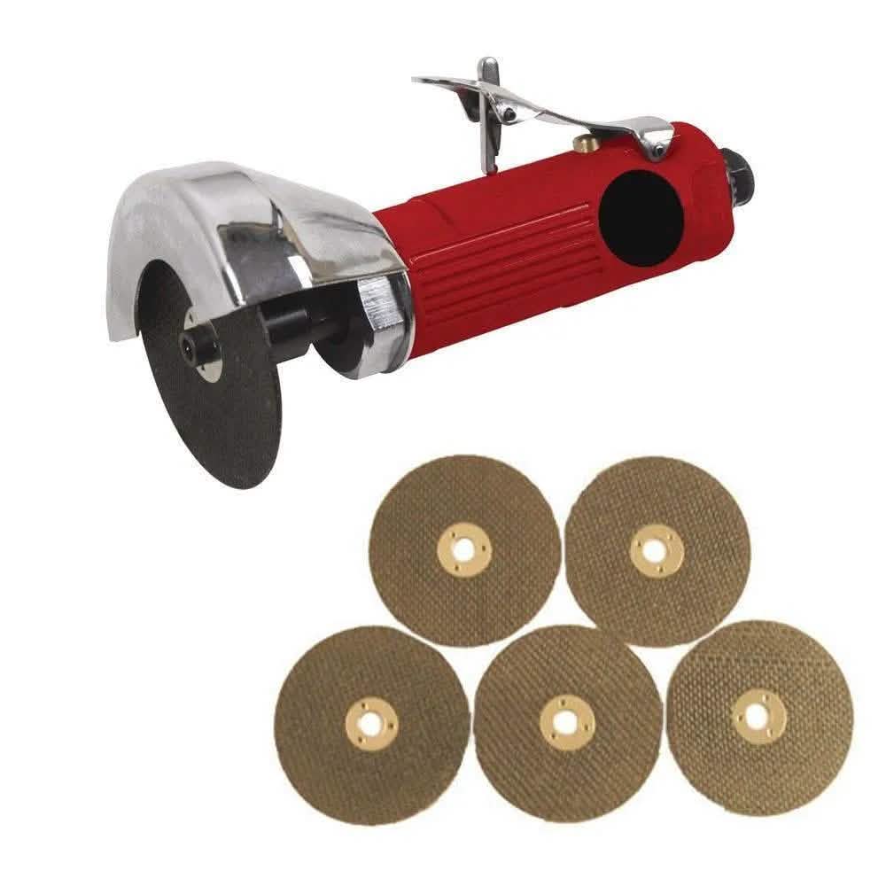 Voche Air Cut Off Tool Voche 3" Air Cut Off Tool Grinder Cutter Tools + 6 Cutting Discs