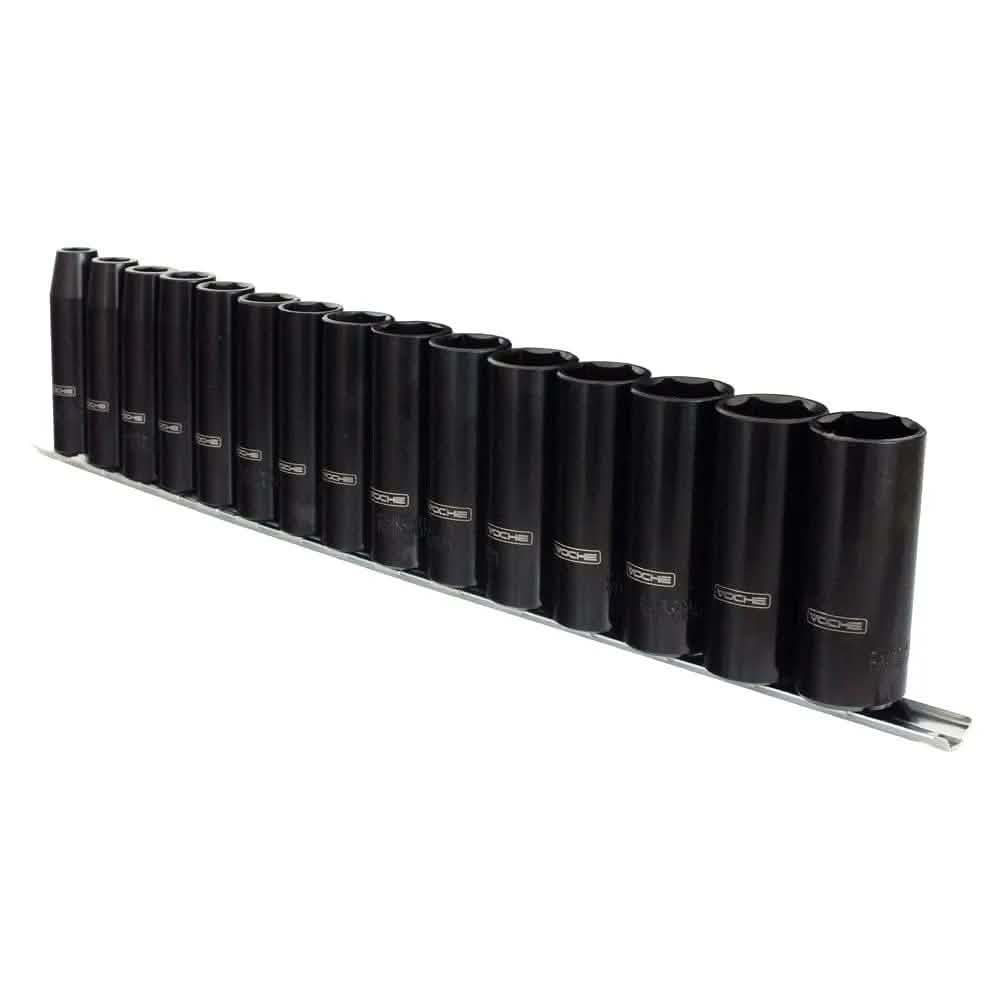 Voche Deep Impact Socket Set Chrome Vanadium (Crv) Steel 10Mm-24Mm Voche 15Pc (1/2 Dr)