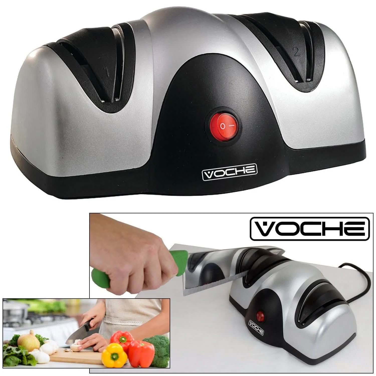 Voche Electric Knife Sharpener Voche® Professional Electric Knife & Scissor Sharpener Honer 2 Stage Sharpening