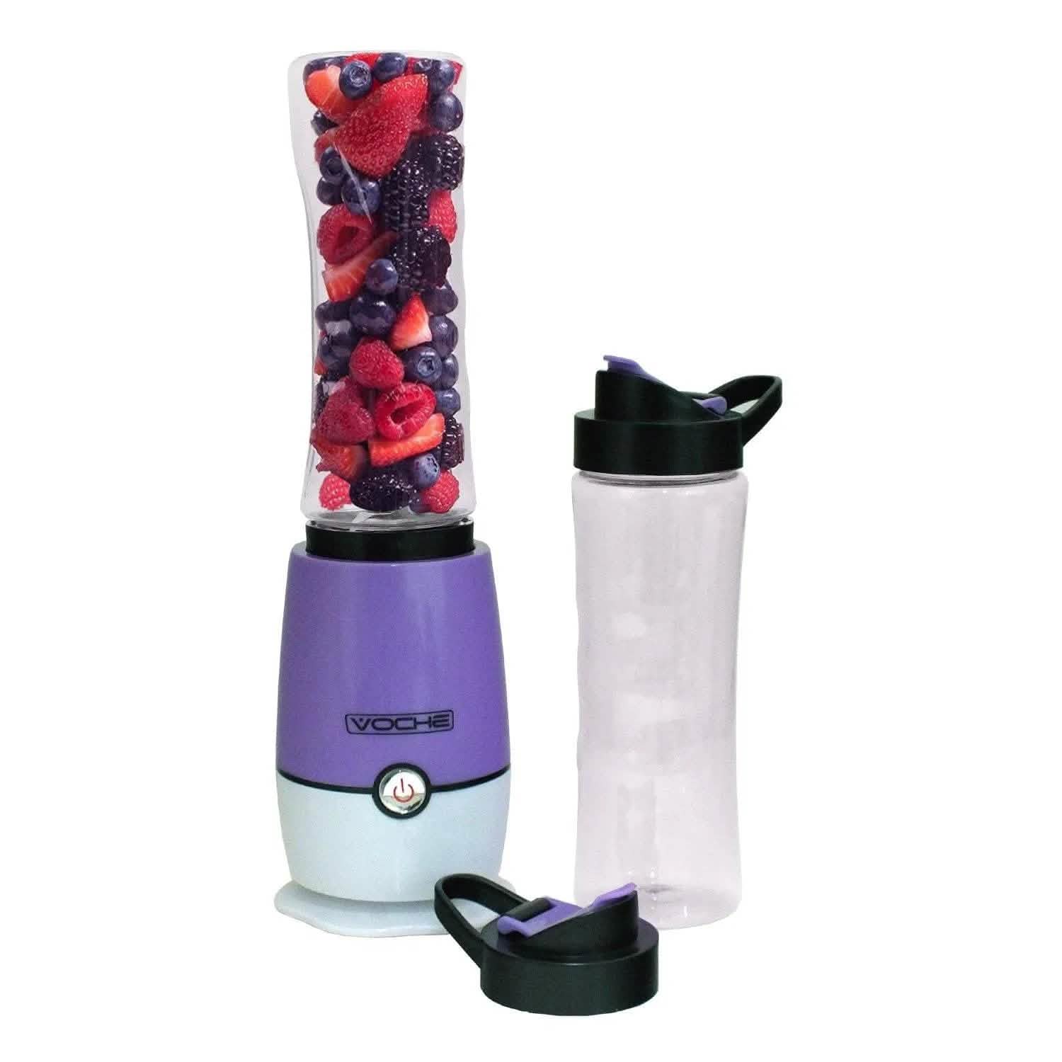 Voche Food Mixers & Blenders Purple Shake & Take Multi Blender Fruit Smoothie Maker Juicer + 2 Sports Bottles