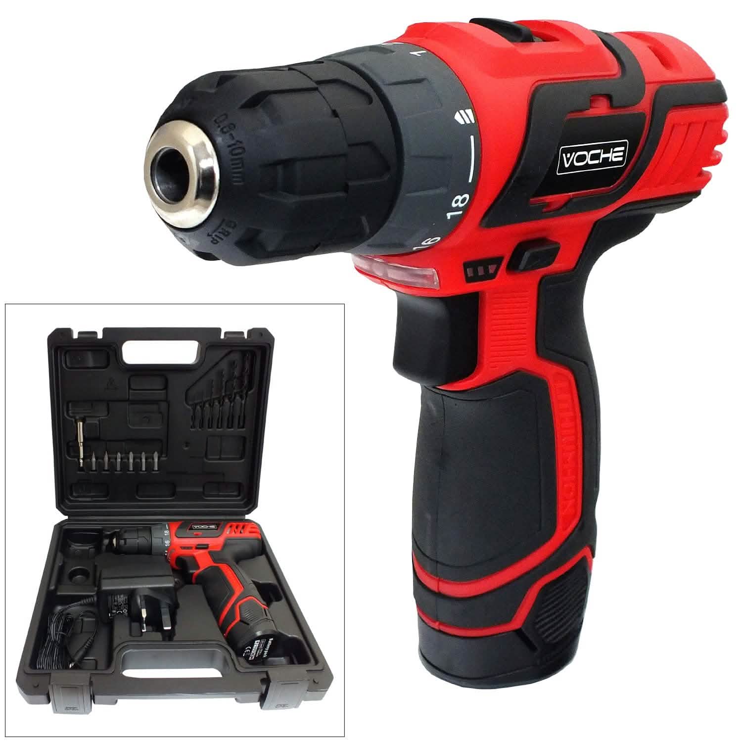 Voche Voche® 12V Lithium-Ion Cordless Rechargeable Drill Driver Electric Screwdriver