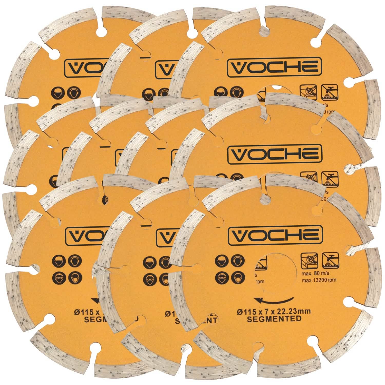Voche 10 Pack Gold 115Mm 4.5" Diamond Cutting Blades Discs For Angle Grinder