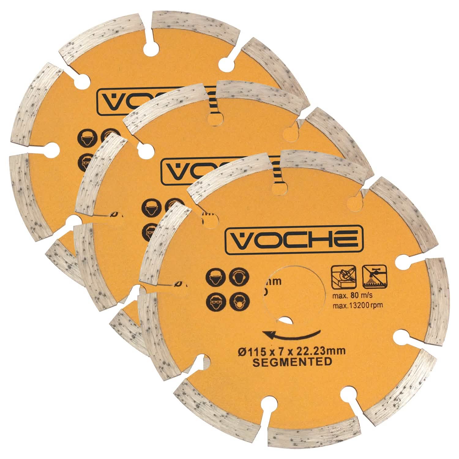 Voche 3 Pack Gold 115Mm 4.5" Diamond Cutting Blades Discs For Angle Grinder