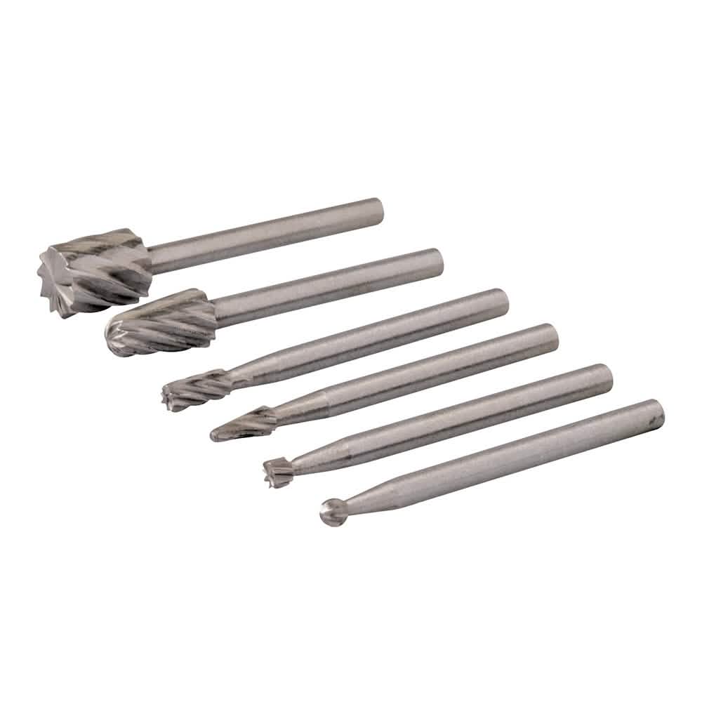 Silverline 2, 3, 5, 7Mm Dia Rotary Tool Hss Burr Set 6Pce 457038