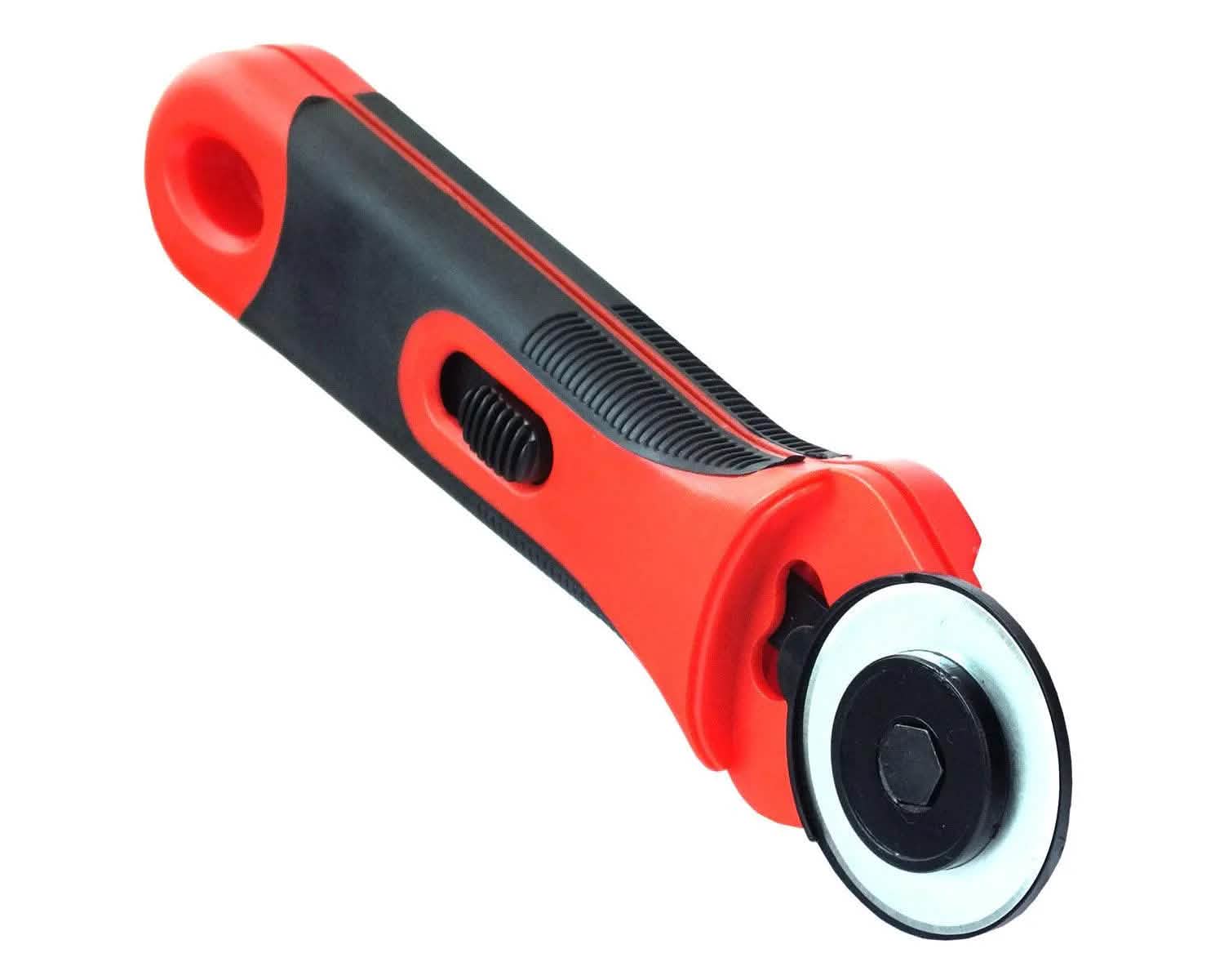 45mm Rotary Rotating Cutter + 6pc Blades Guard Lock Cutting Fabric Paper Card - tooltime.co.uk