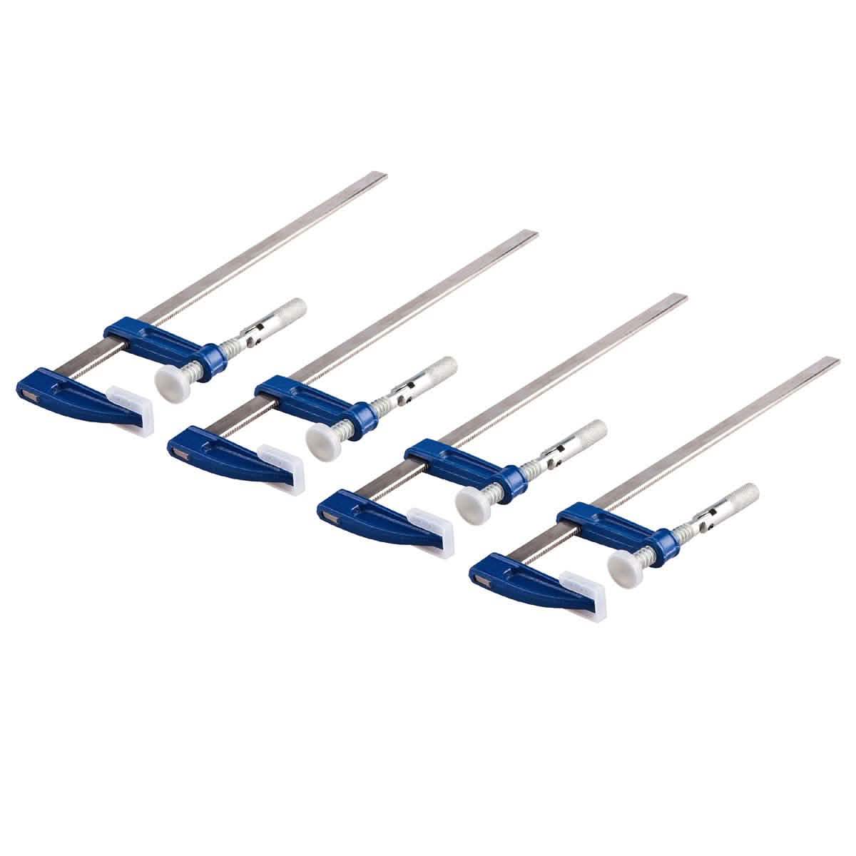 4Pc Cast Iron 12" Wood Working F-clamps 50 X 300Mm Bricklaying Profile Clamps - tooltime.co.uk