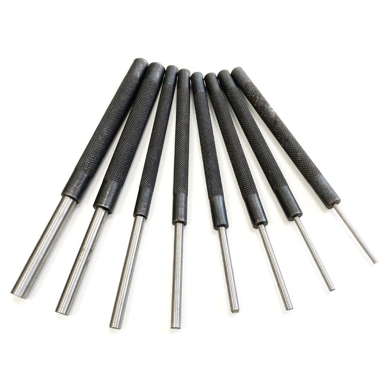 8pc Parallel Pin Punch Drift Set Hardened Steel Drifting Roll Punches - tooltime.co.uk