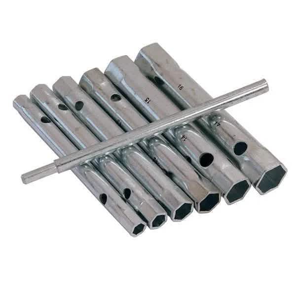Box Spanners Set 6pc Metric 6-17mm Tubular Monobloc Tap Wrenches Tube Spark Plug - tooltime.co.uk