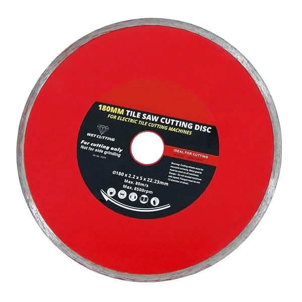 180mm Diamond Tile Cutting Blade 22.2mm Bore Continuous Rim Disc Electric Cutter
