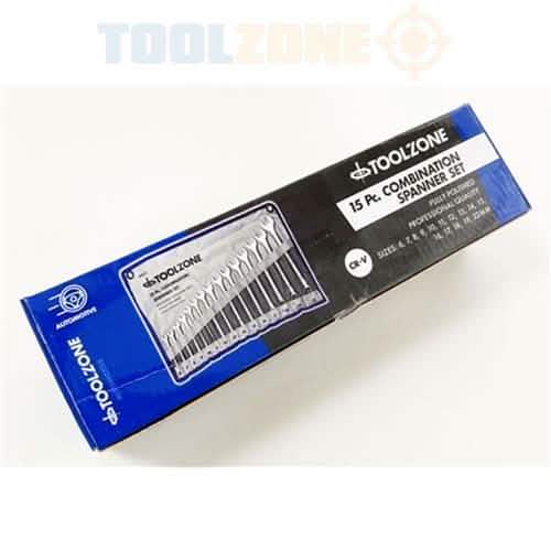 Metric Combination Satin Finish Spanner 15Pc Crv Steel 6mm -19mm & 22Mm - tooltime.co.uk