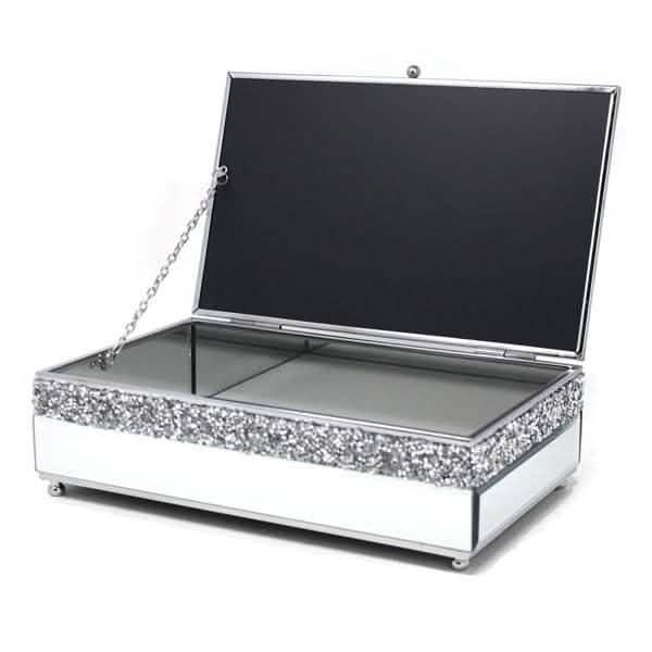Mirror Crystal Jewellery Box 24cm - tooltime.co.uk