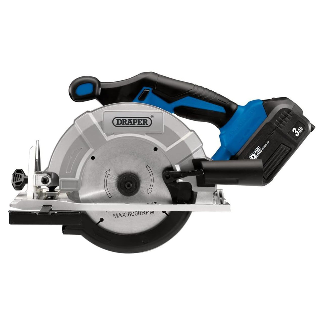 Draper 00594 D20 20V Brushless Circular Saw with 3Ah Battery and Fast Charger