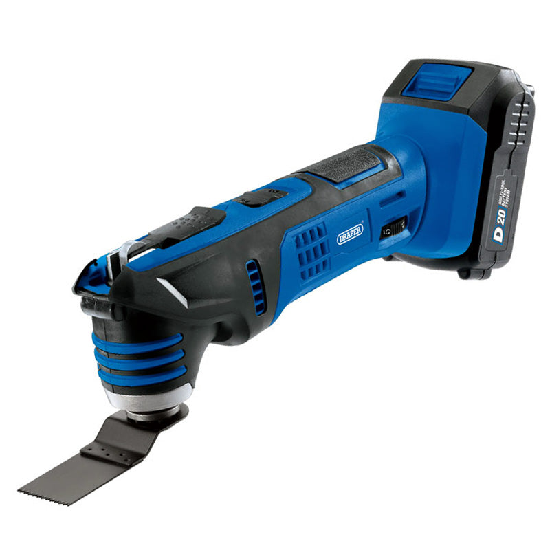 Draper 00595 Cordless Oscillating Multi-Tool Charger 20V Battery + 31pc Accessories