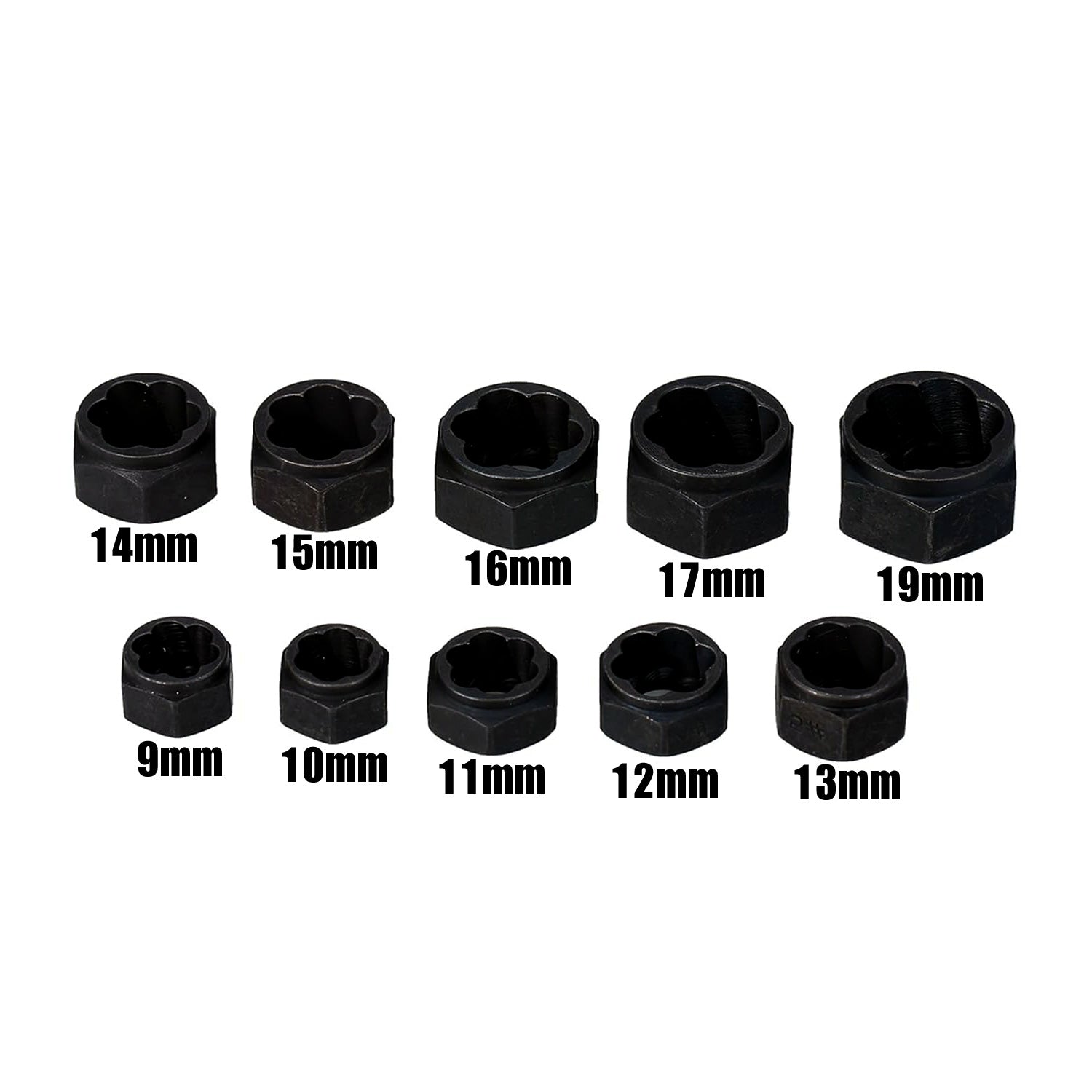 Voche 11pc Grip & Twist Sockets Set | Locking Wheel Nut Removal Stud Extractor Rounded Bolts