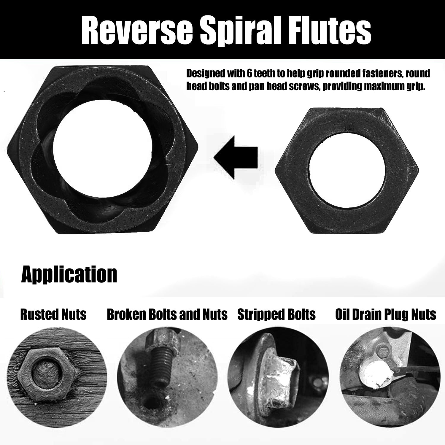 Voche 11pc Grip & Twist Sockets Set | Locking Wheel Nut Removal Stud Extractor Rounded Bolts