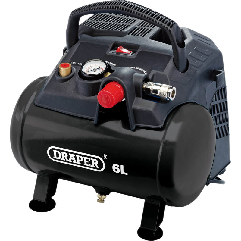 Draper 2115 Oil-Free Air Compressor, 6L, 1.2Kw Dr-02115