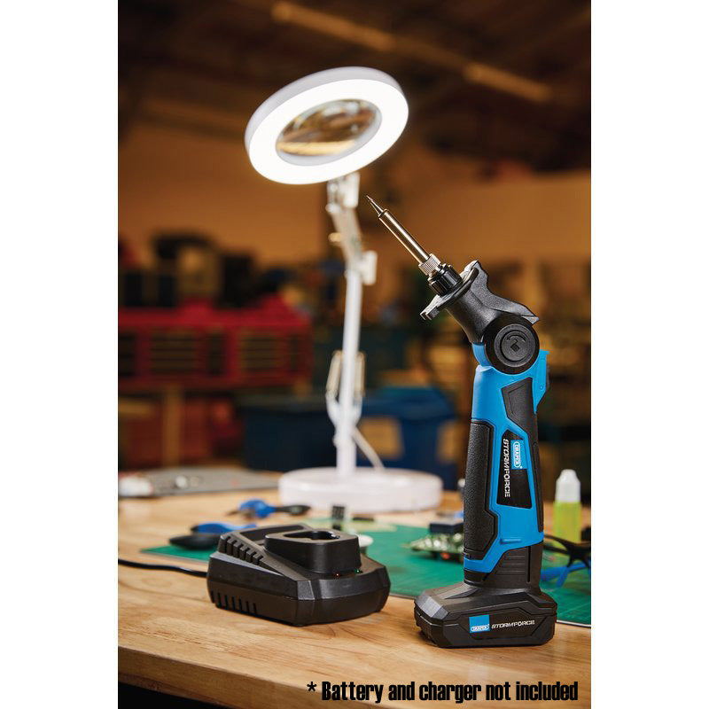Draper 03860 10.8V Cordless Soldering Iron Rechargeable Storm Force | Sold Bare