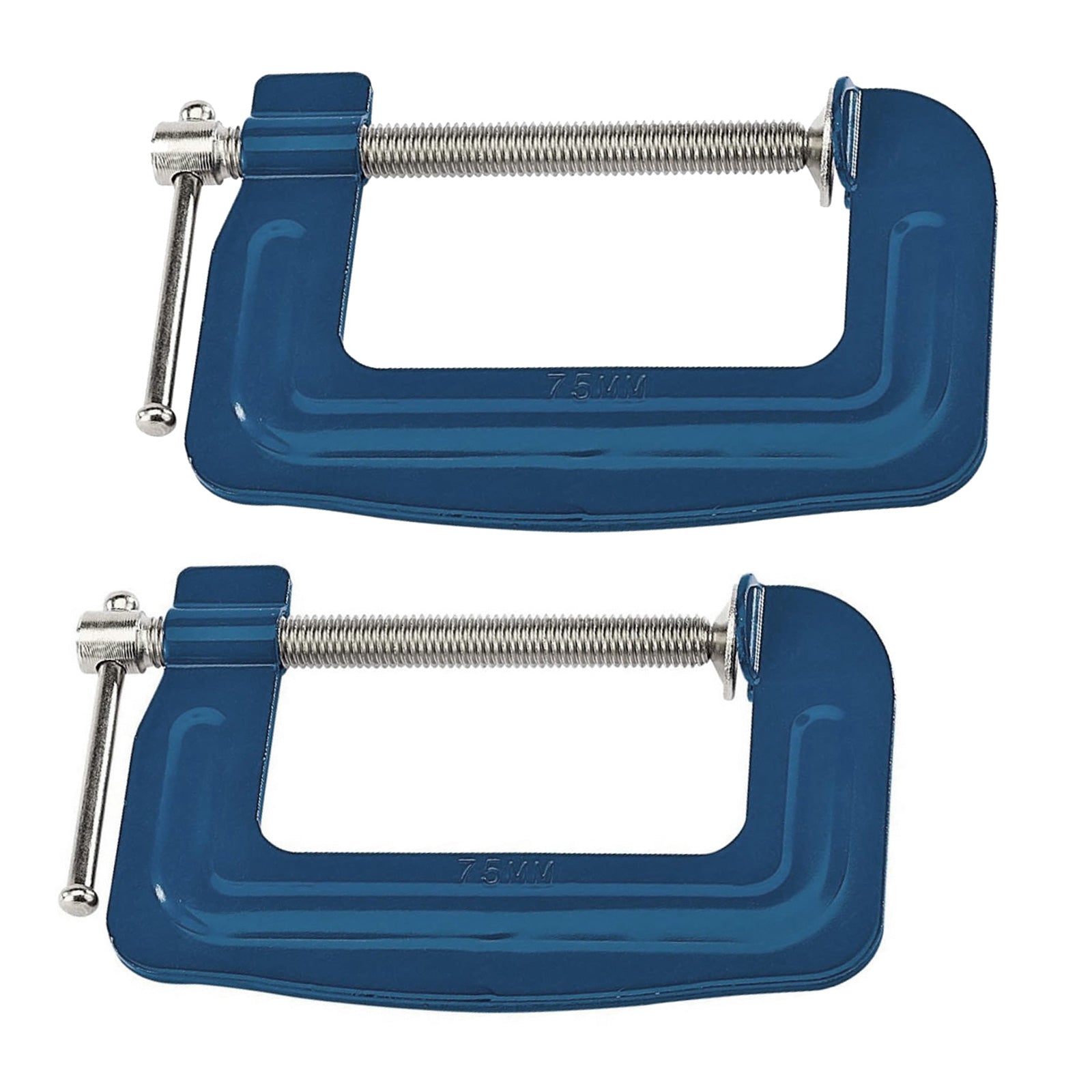 Pack of 2 Draper 04365 3" G Clamps 75mm Jaw Capacity | Heavy Duty Woodworking G-Clamps