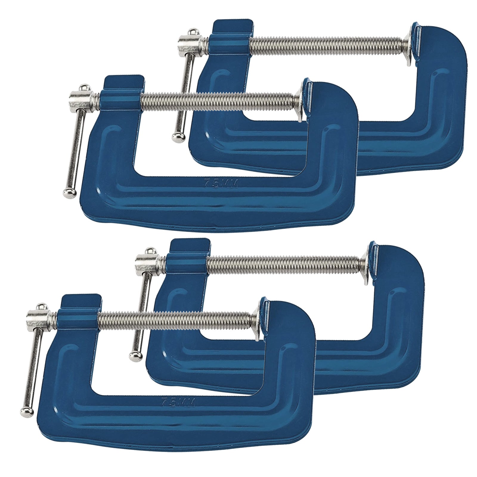 Pack of 4 Draper 04365 3" G Clamps 75mm Jaw Capacity | Heavy Duty Woodworking G-Clamps