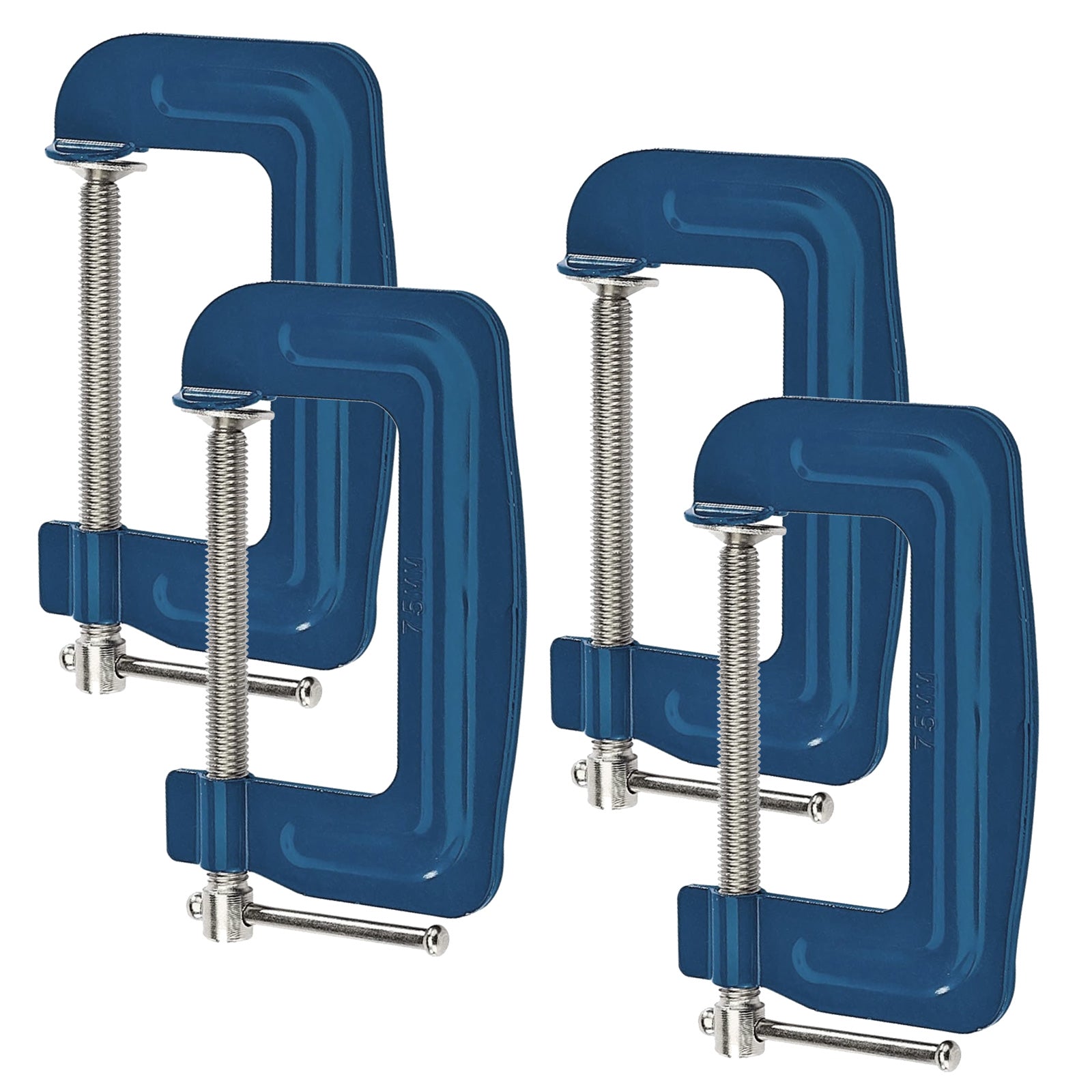 Pack of 4 Draper 04365 3" G Clamps 75mm Jaw Capacity | Heavy Duty Woodworking G-Clamps