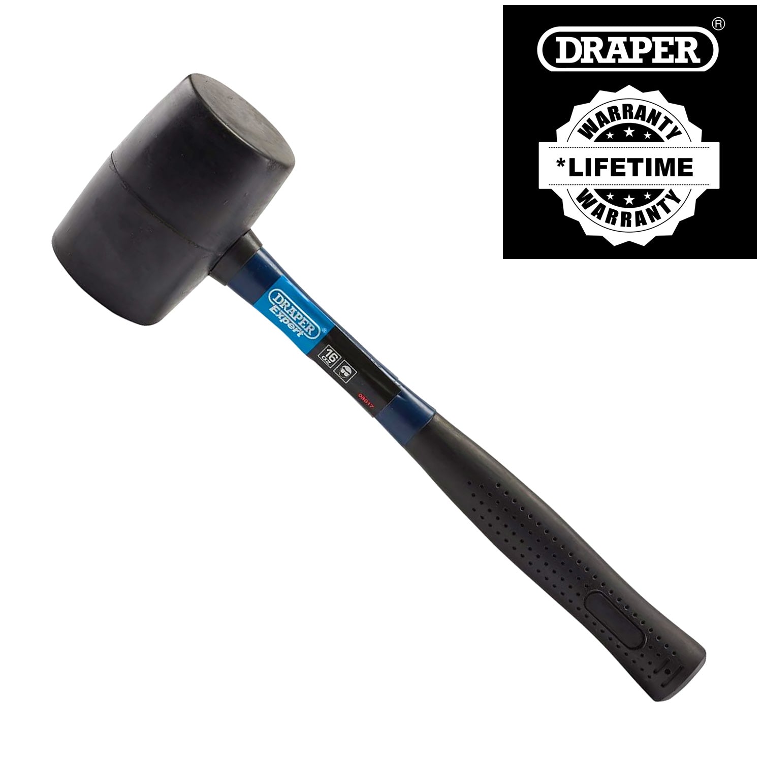 Draper 16oz Rubber Mallet Fibreglass Shaft Soft Rubber Grip 08017