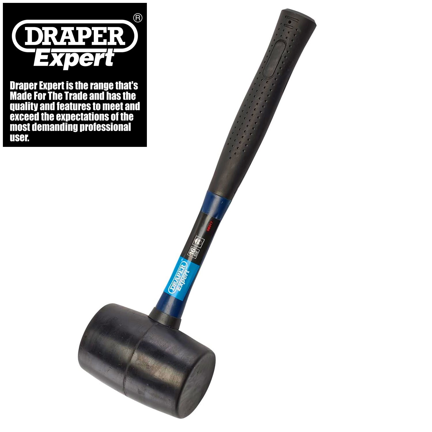 Draper 16oz Rubber Mallet Fibreglass Shaft Soft Rubber Grip 08017