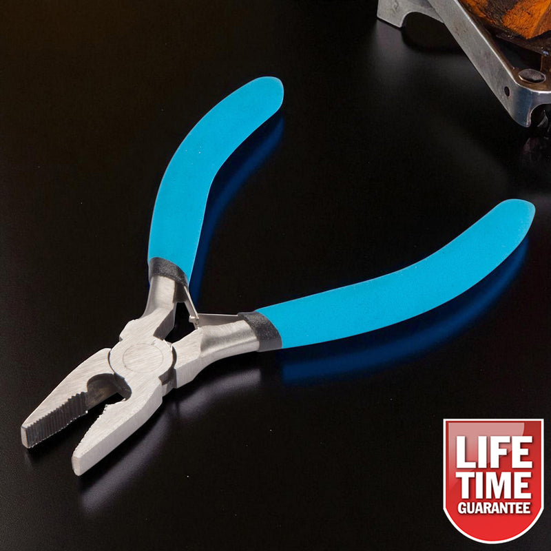 4.5" Mini Combination Pliers | Precision Wire Cutters with Non-Slip Soft Grip Handles