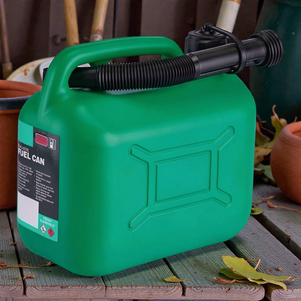 5L Plastic Fuel Storage Cans | Jerry Can with Flexible Spout | Ideal for Diesel or Unleaded Fuel