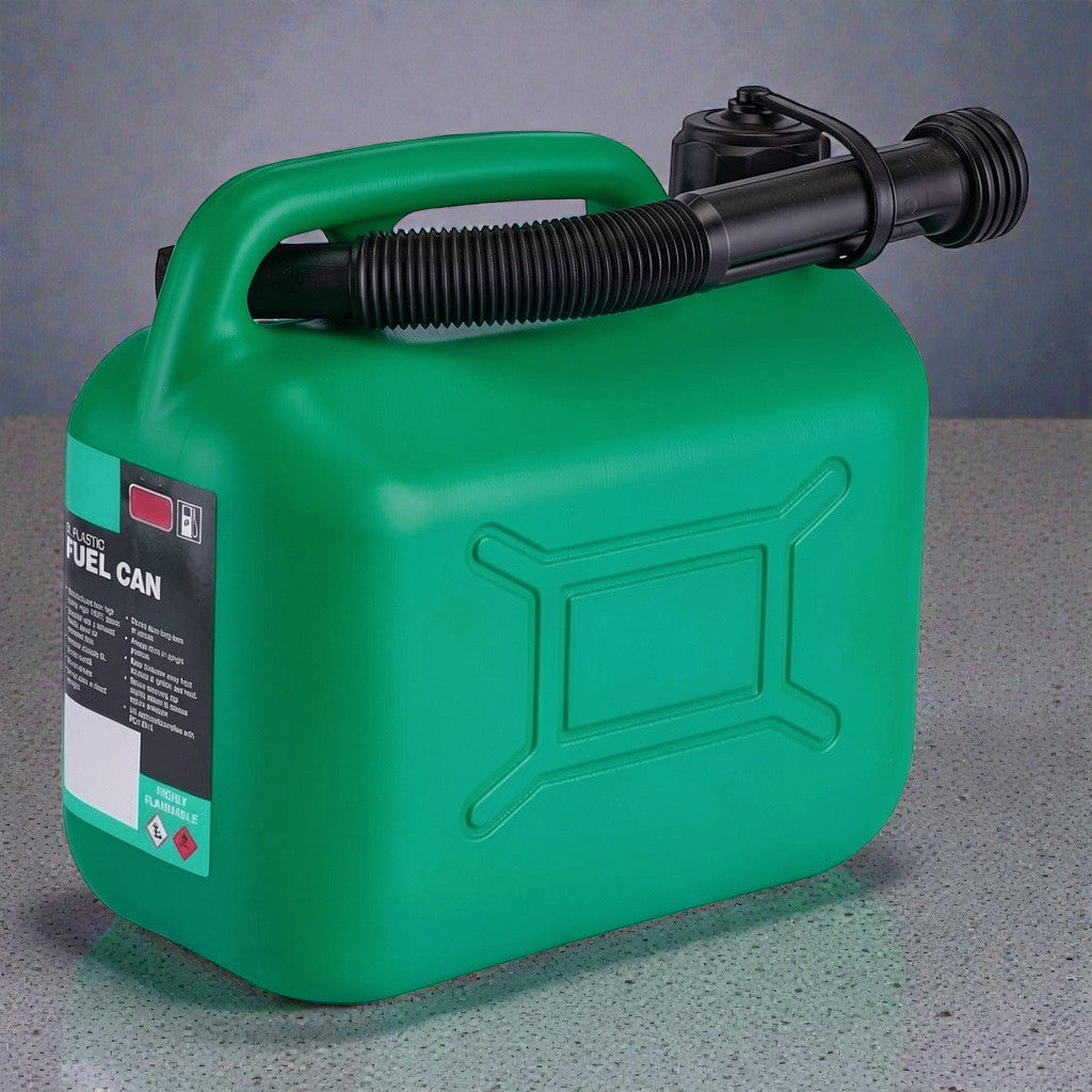 5L Plastic Fuel Storage Cans | Jerry Can with Flexible Spout | Ideal for Diesel or Unleaded Fuel