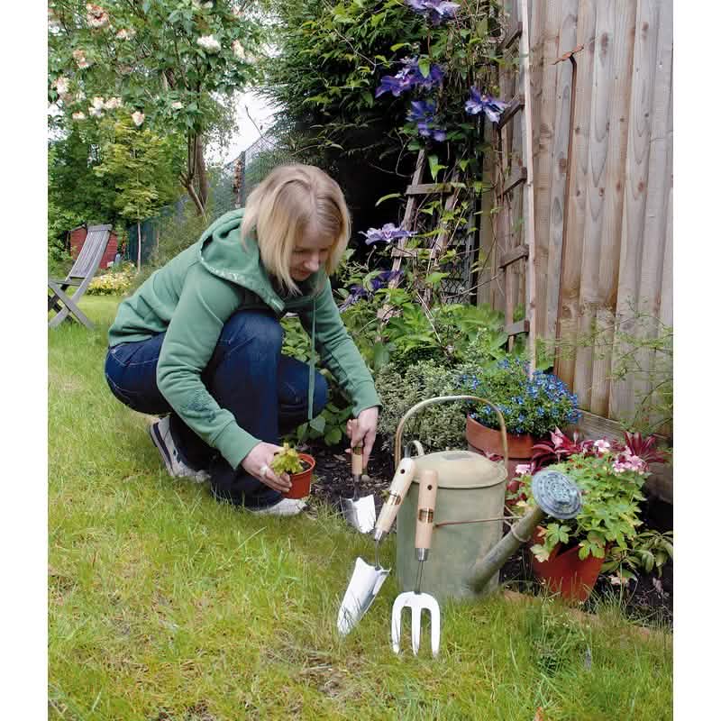 Draper Stainless Steel Hand Fork Trowels Set - Ash Handles (3PC) 09565