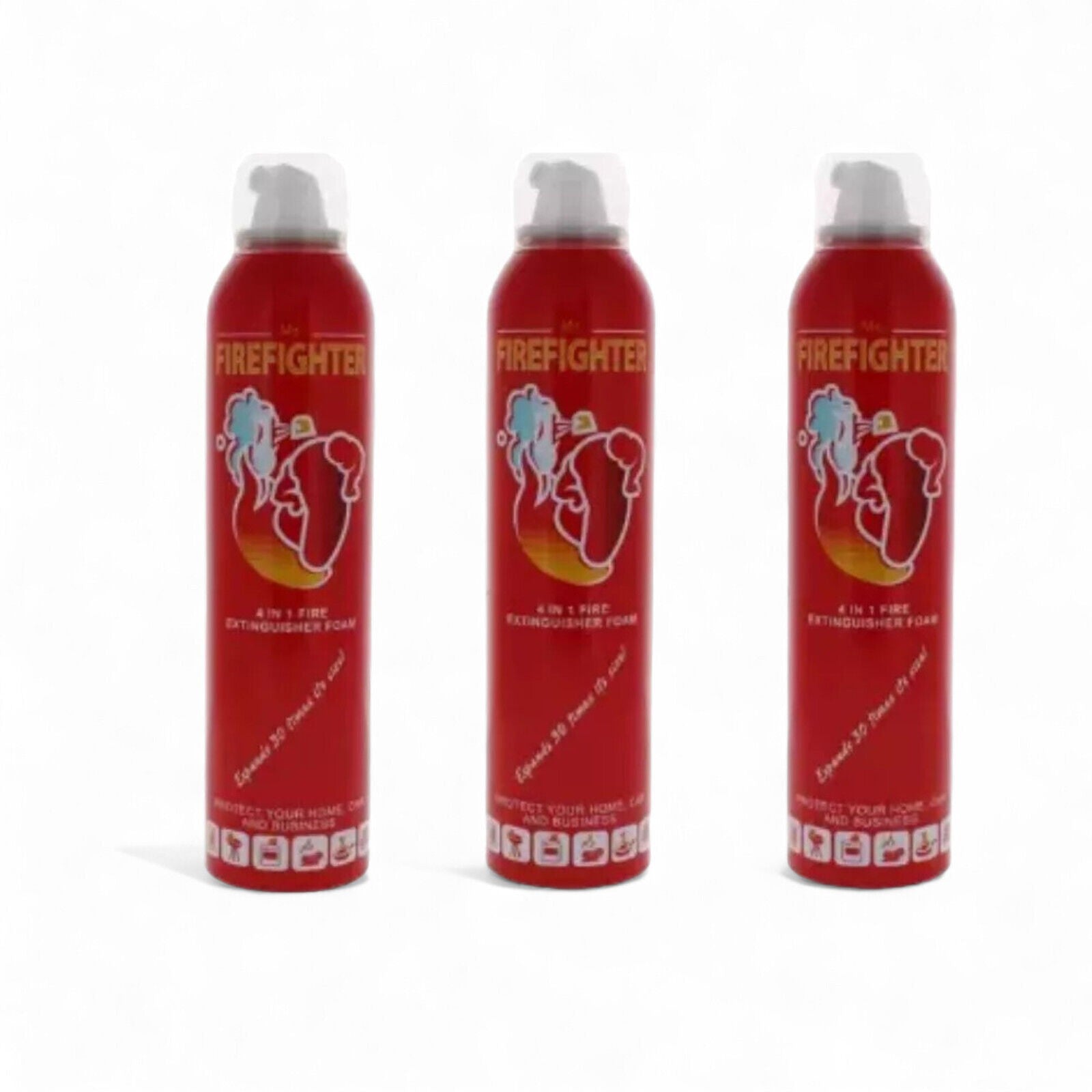 Fire Extinguisher 4 in 1 Foam 250ml Home Office Cars Vans Caravans 3 PACK
