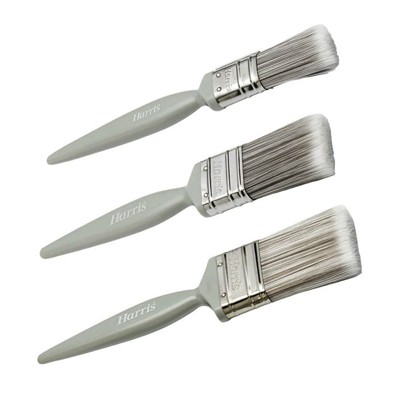 3pk Harris Essentials Paint Brushes Synthetic Bristles for Walls & Ceilings 1" 1.5" 2"