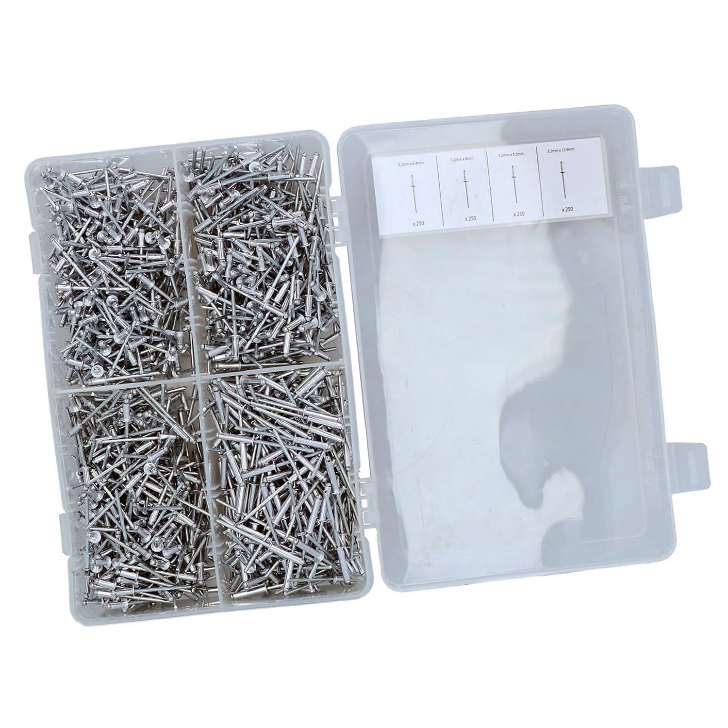 Silverline Lazy Tong Hand Riveter Pop Rivet Gun 3.2mm-6.4mm + 1000 Blind Rivets 868778