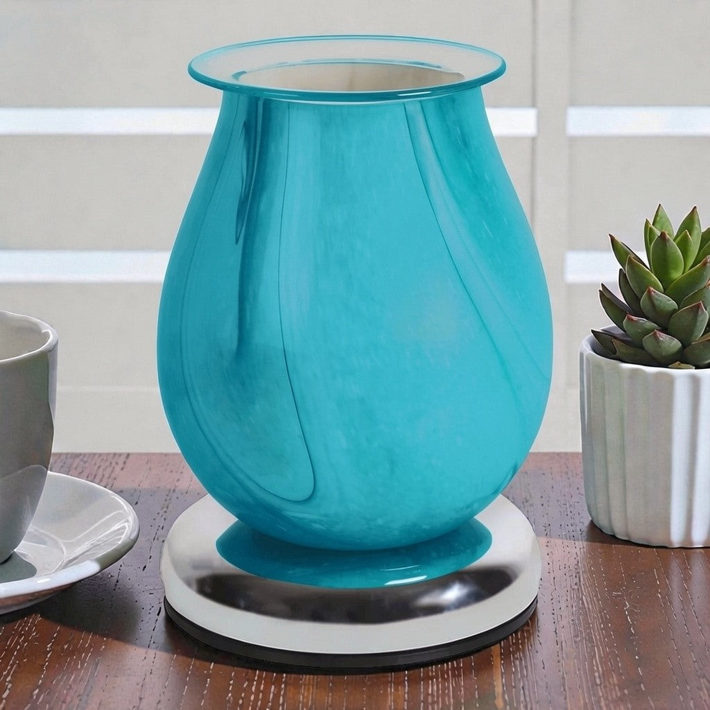Electric Scented Wax Melt Tart Warmer Teal Swirl Aroma Diffuser Touch Control
