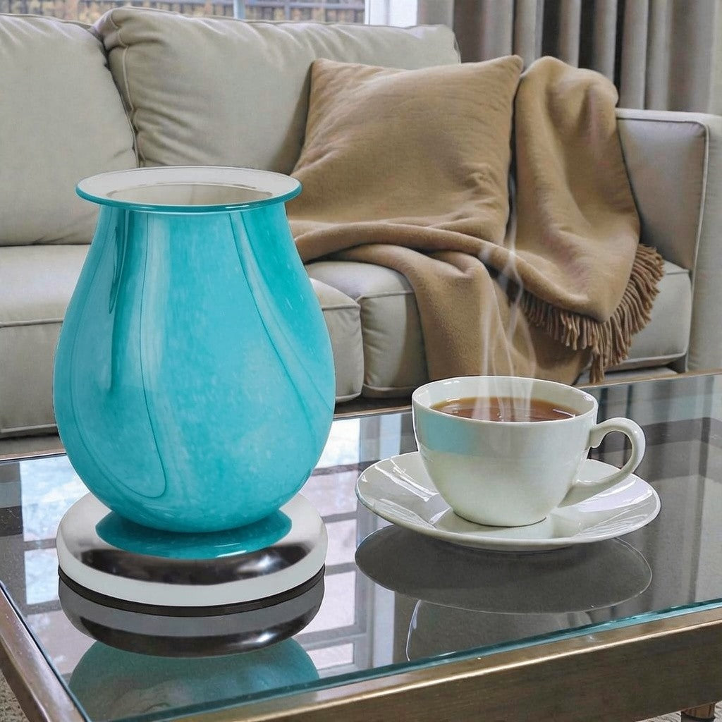 Electric Scented Wax Melt Tart Warmer Teal Swirl Aroma Diffuser Touch Control