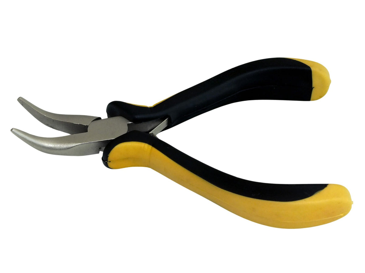 5pc Precision Pliers Mini Bent Long Nose Non-Slip Handles Jewellery Electronics