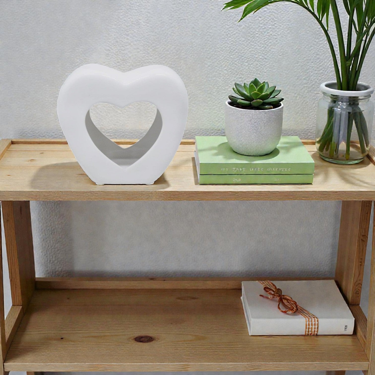 2 White Heart Tea Light Wax Melt Warmer Oil Burner + Candle + Melts