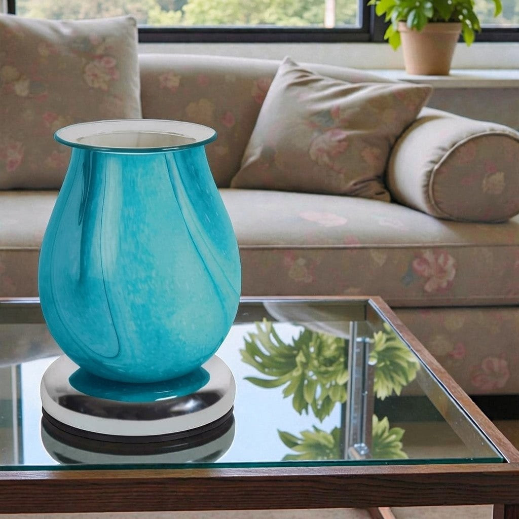Electric Scented Wax Melt Tart Warmer Teal Swirl Aroma Diffuser Touch Control