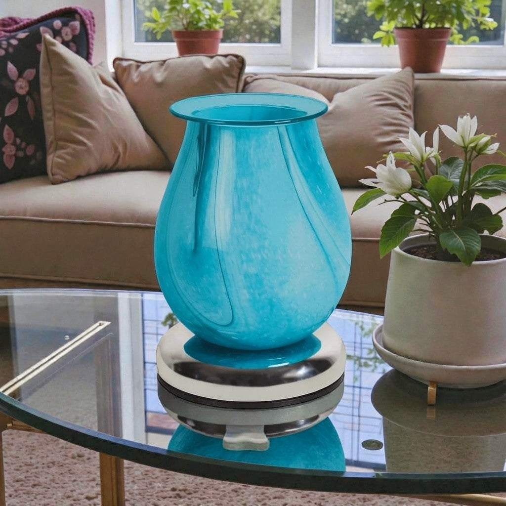 Electric Scented Wax Melt Tart Warmer Teal Swirl Aroma Diffuser Touch Control