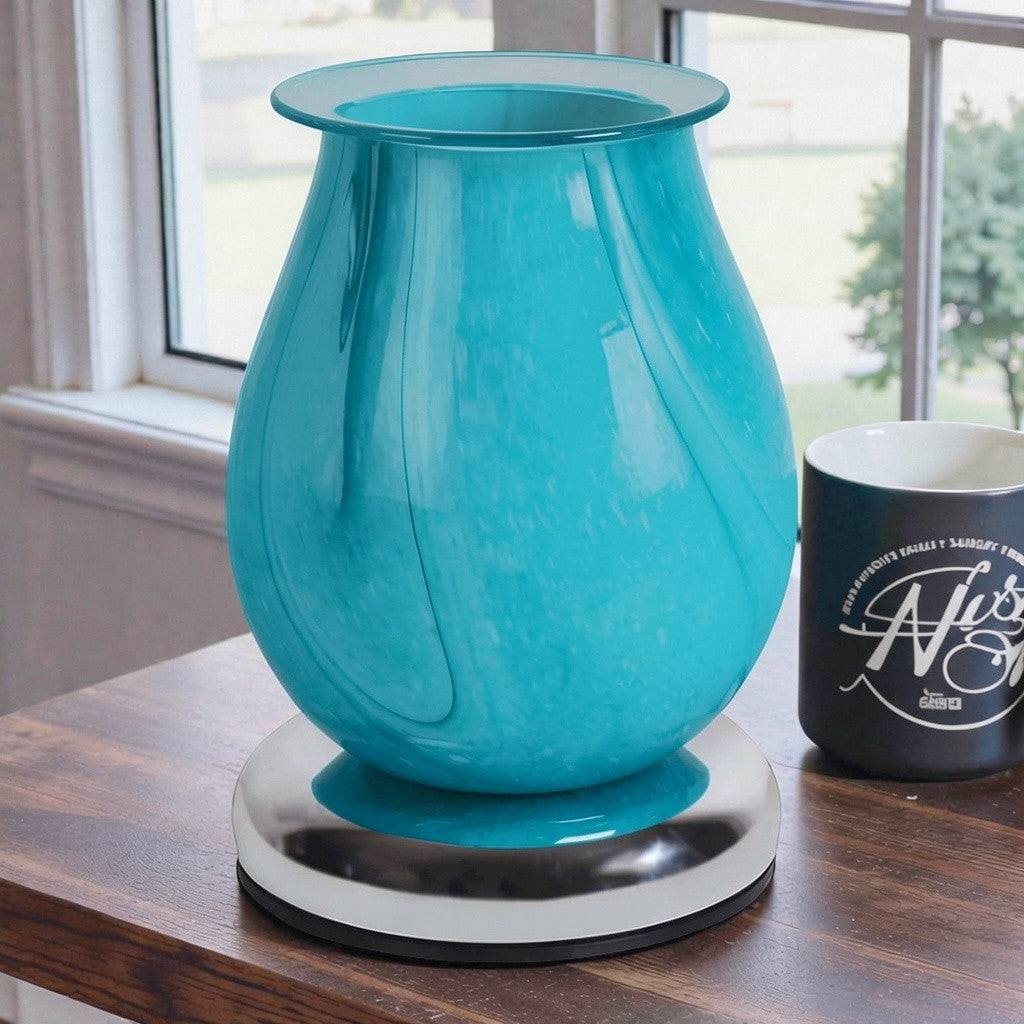 Electric Scented Wax Melt Tart Warmer Teal Swirl Aroma Diffuser Touch Control