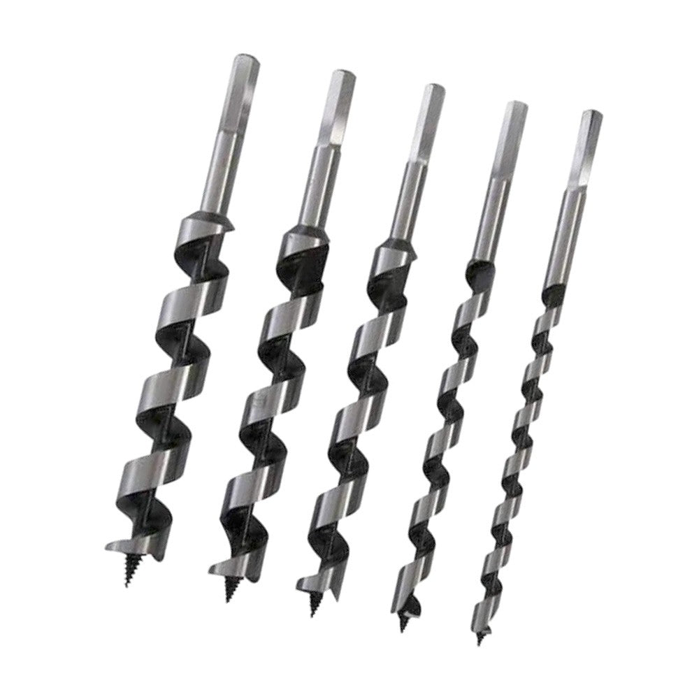 5pc Auger Drill Bit Set 10mm-25mm Hex Shank High Carbon Steel Wood Joinery Silverline 298528